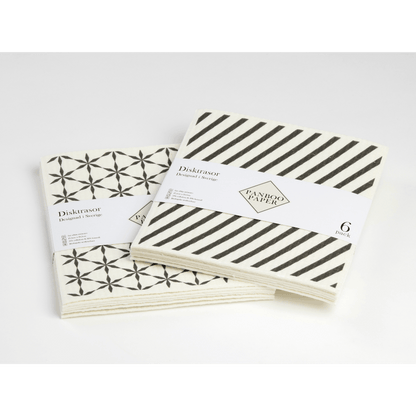 Premium disktrasor 2x6-pack från Panboo Paper med elegant logotypband - 12 disktrasor totalt