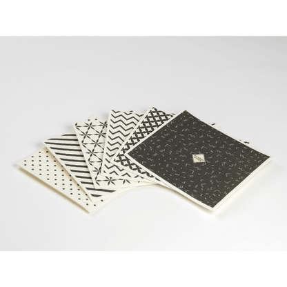 Premium disktrasor 6-pack med unika designer från Panboo Paper - 70% cellulosa 30% bomull